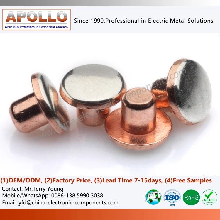 Round Bi Metal Electrical Contact Rivet