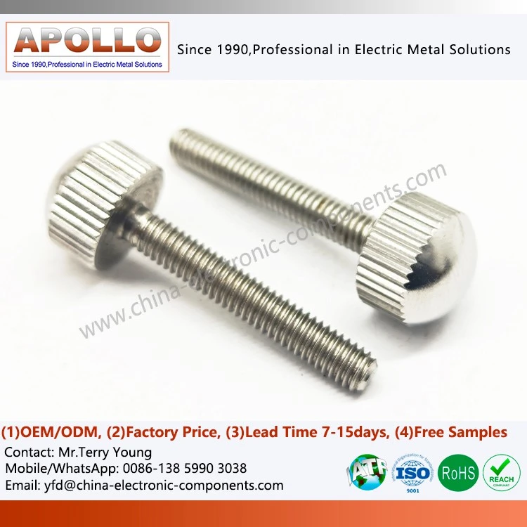 Knurled Flat Head Thumb Screw